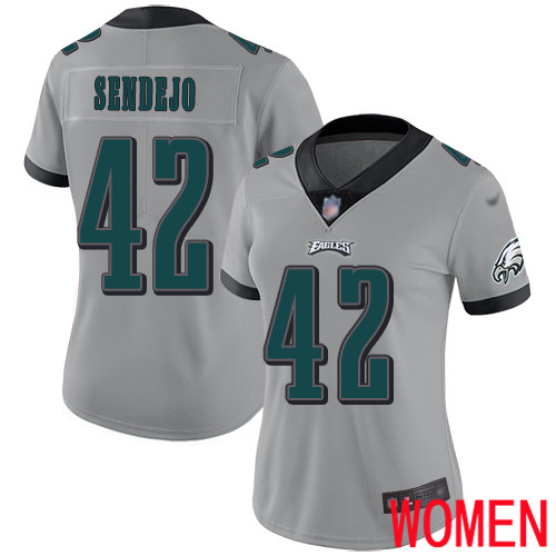 Women Philadelphia Eagles #42 Andrew Sendejo Limited Silver Inverted Legend NFL Jersey Football